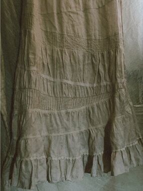 Maxi white 100% linen skirt